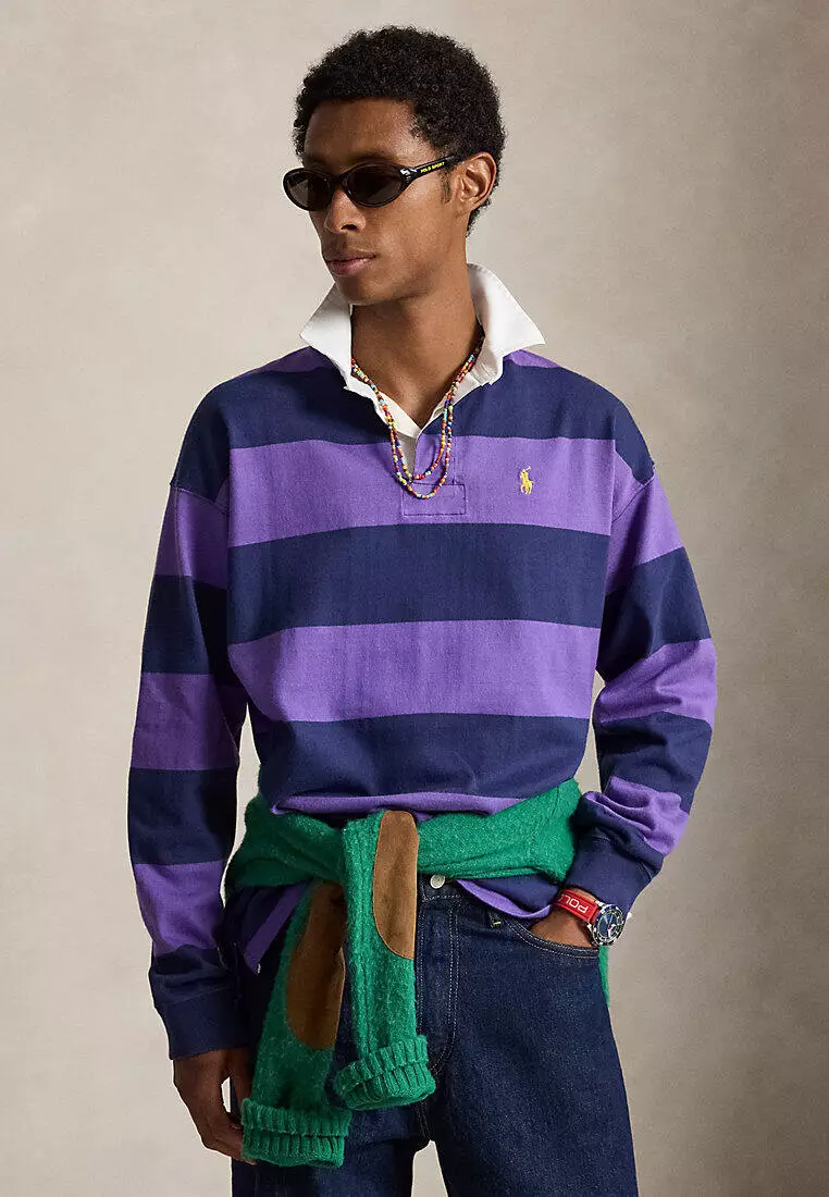 Big Fit Striped Jersey Rugby Shirt