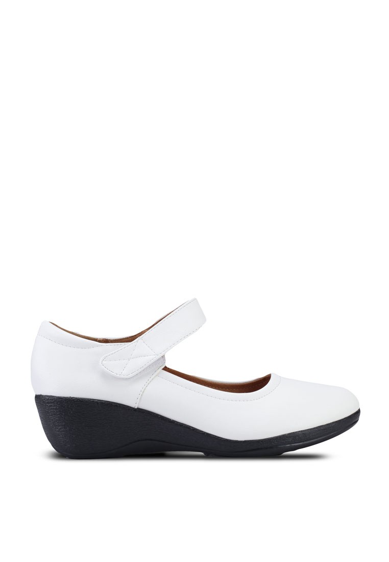 Faux Leather Mary Wedges