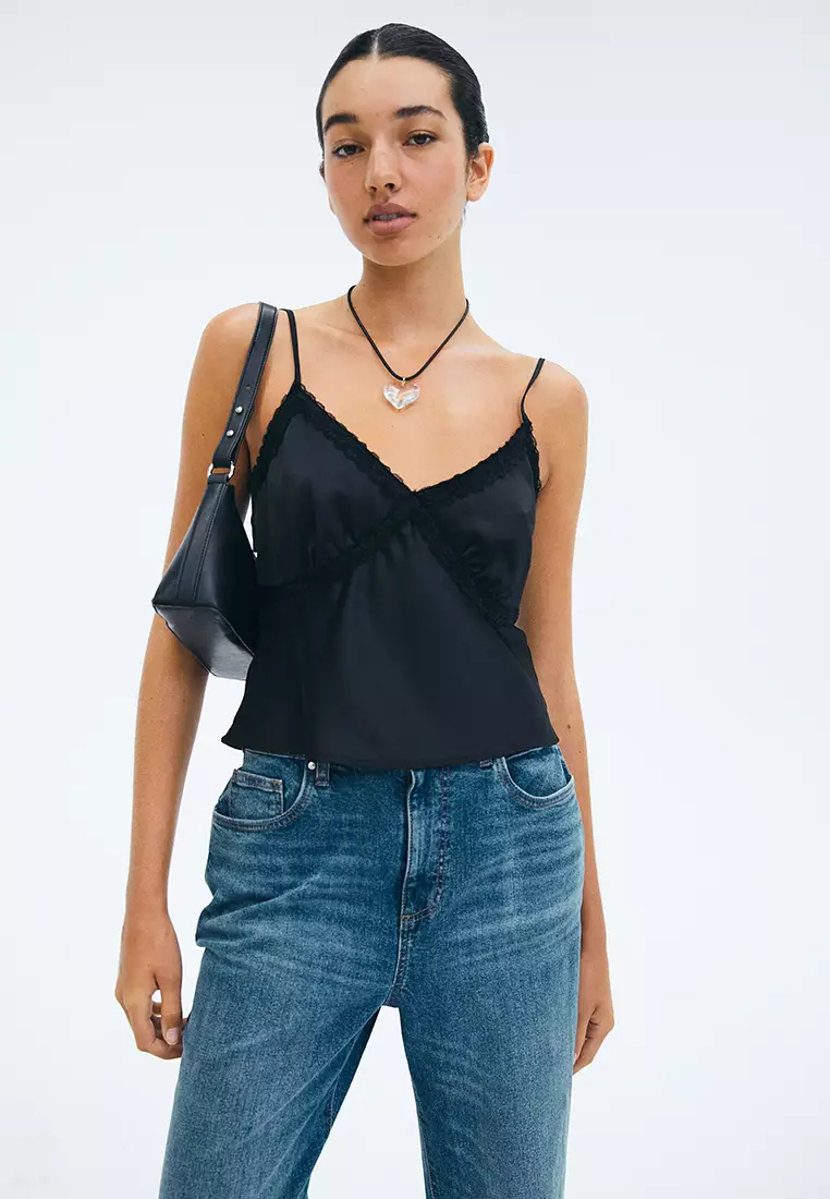 Jual Cotton On Satin Lace Cami Top Original 2023 | ZALORA Indonesia ®