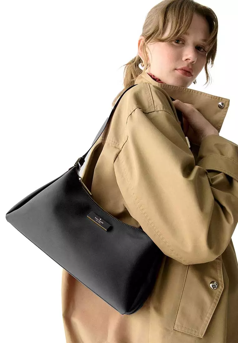 Carter Nylon Small Shoulder Bag Black KL967