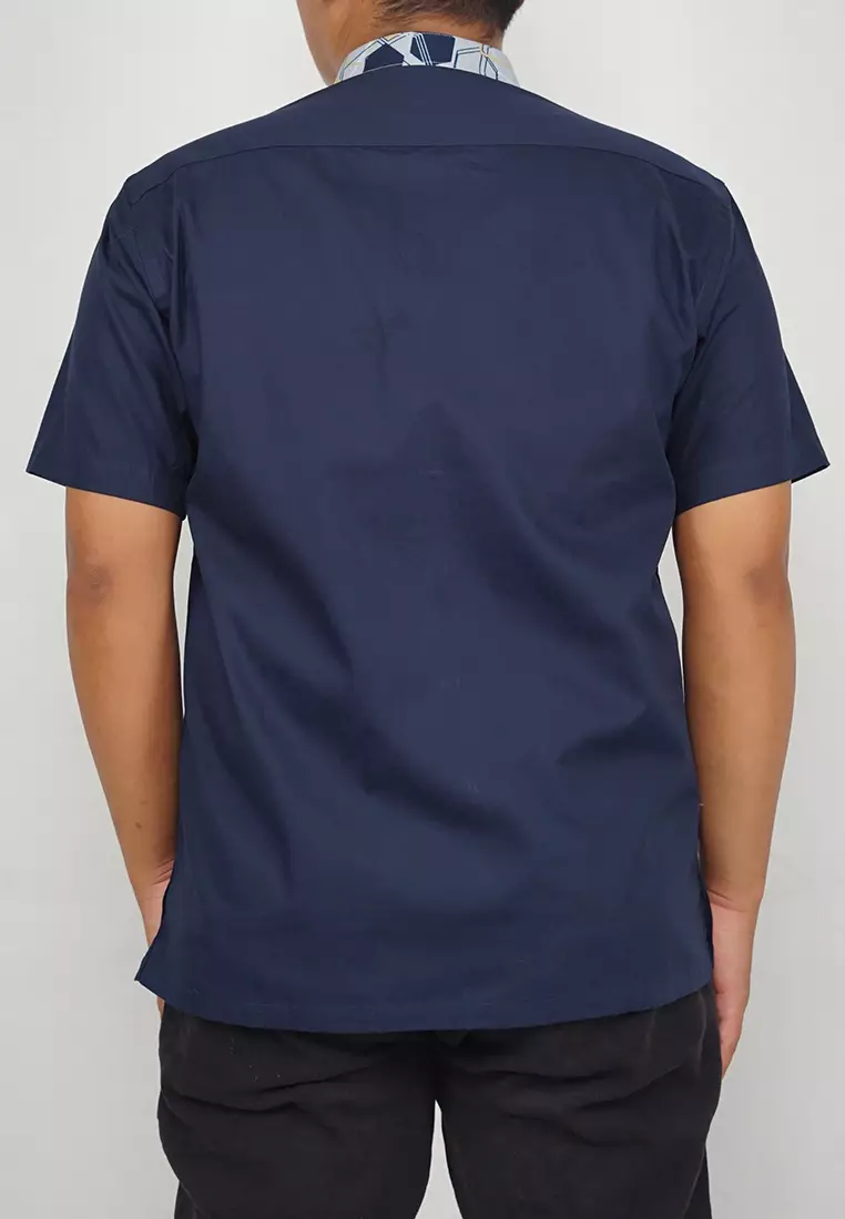 Crocodile KOKO Katun | Lengan Pendek Corak Kontemporer Kemeja | Relax Fit 1176