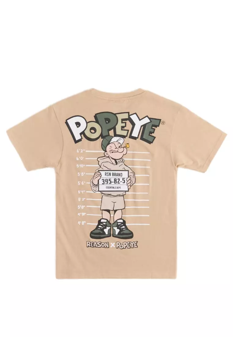NYC Streetwear - REASON X Popeye Collab Mugshot Short Sleeves Tee - Khaki