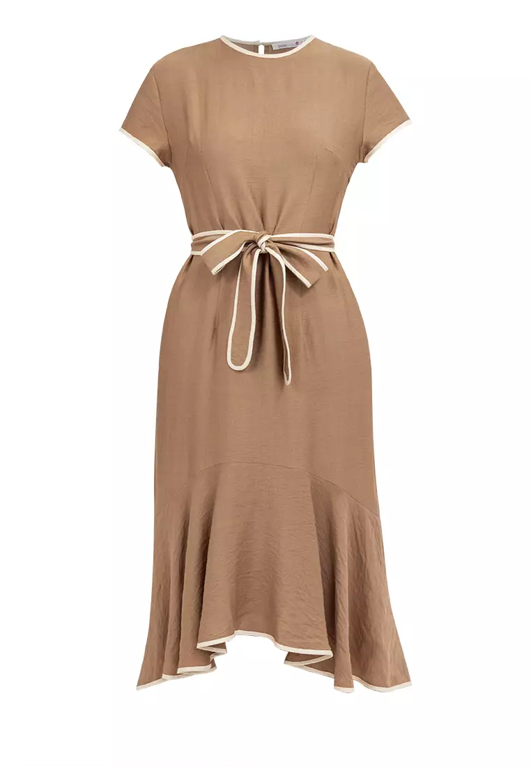 DELINYA Outlined Trumpet Dress