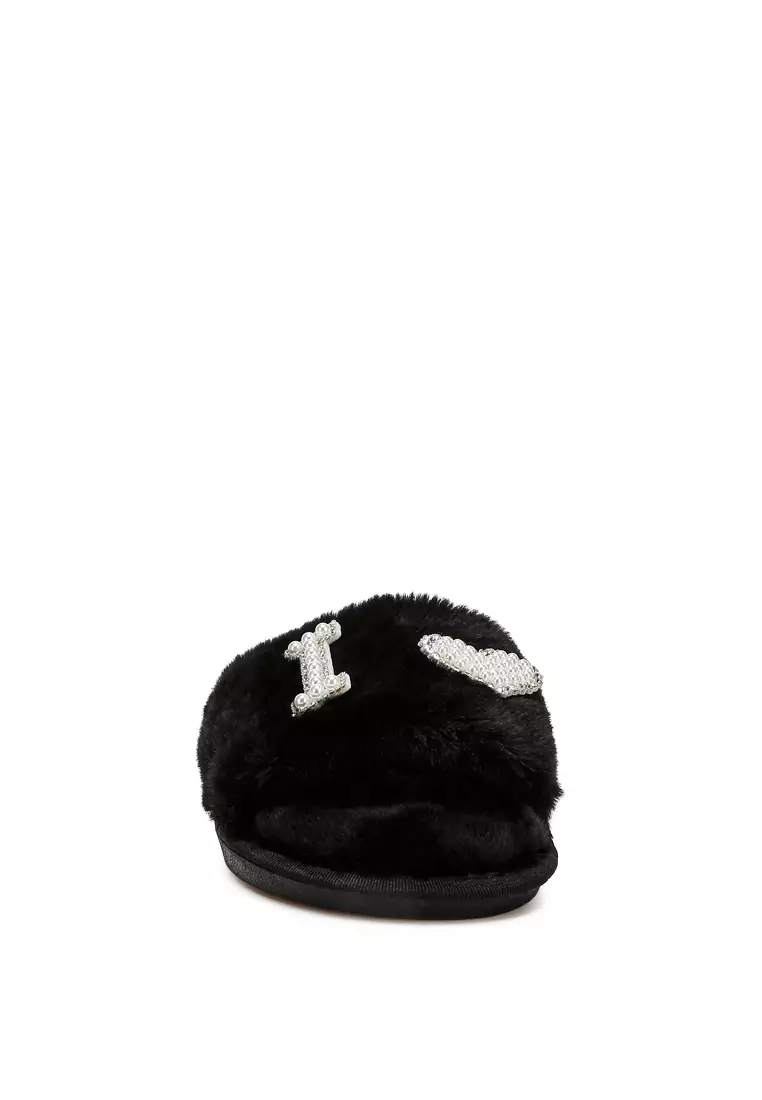 Slider Bulu Warna Hitam