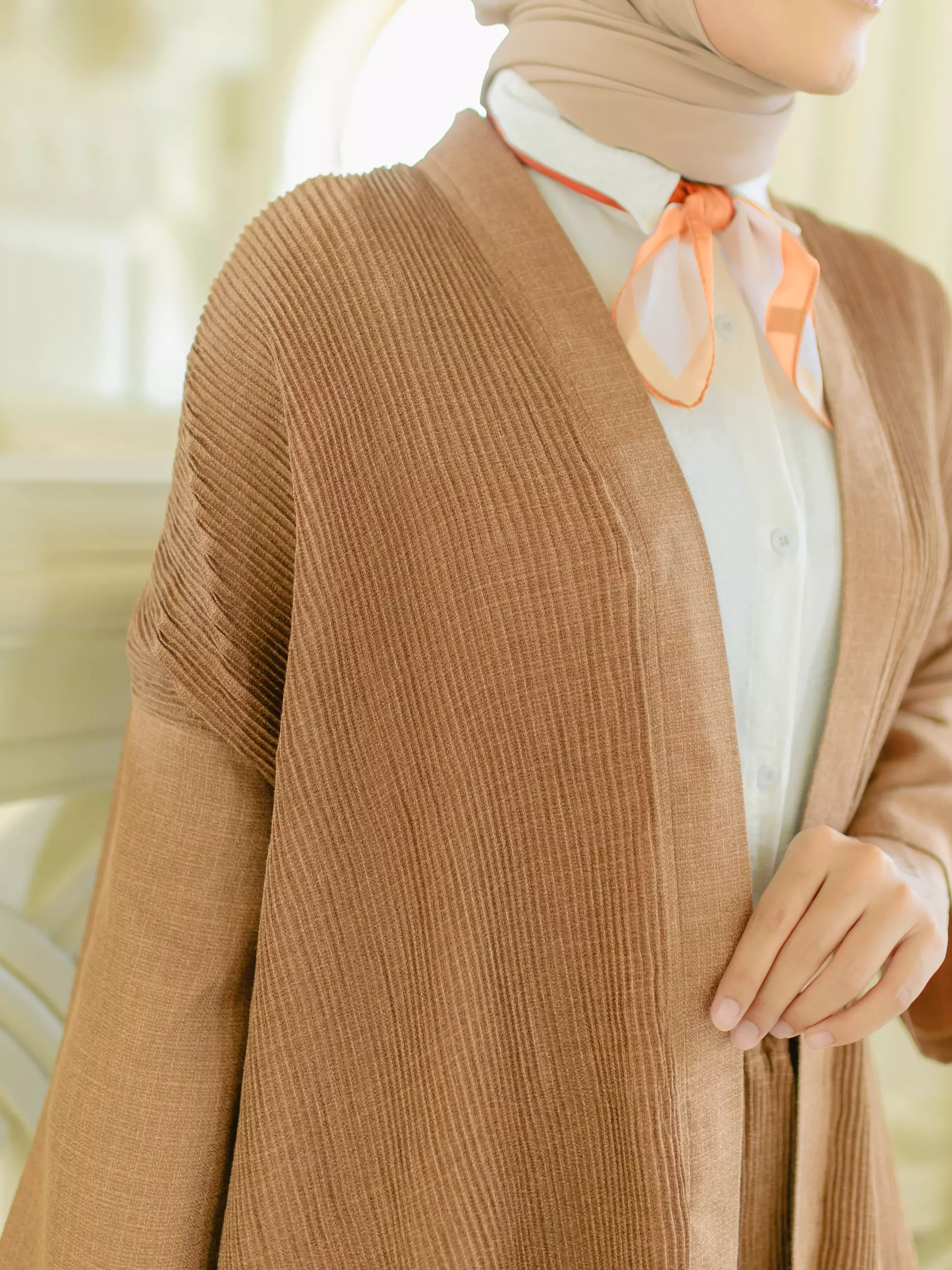 Zakia Pleats Set Soft Brown