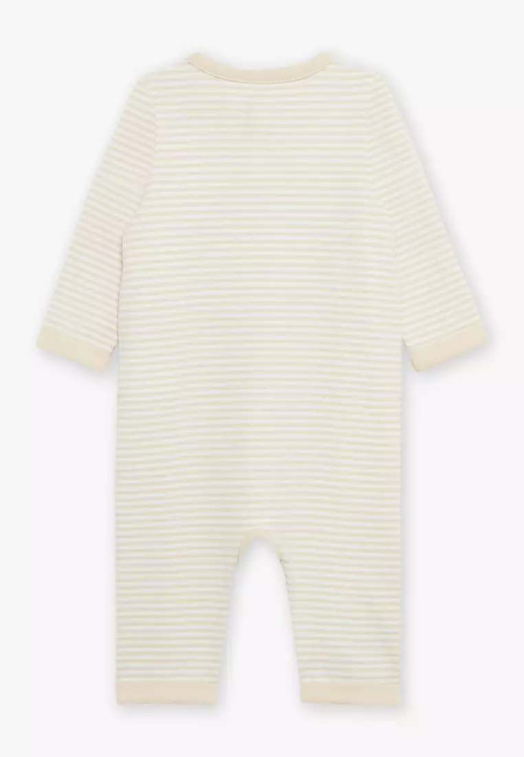 Light Beige Romper with Stripes Print