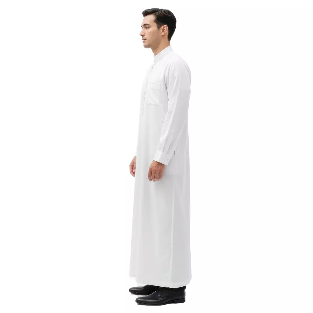 Rabbani - Jubah Koko Muslim Pria Lengan Panjang Dewasa Usqur Exclusive - Putih