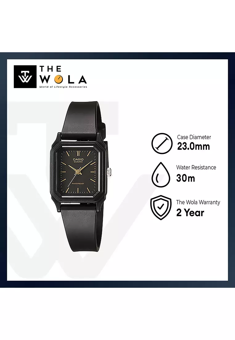 Women's Analog Watch LQ-142-1E Black Resin Band Mini Watch