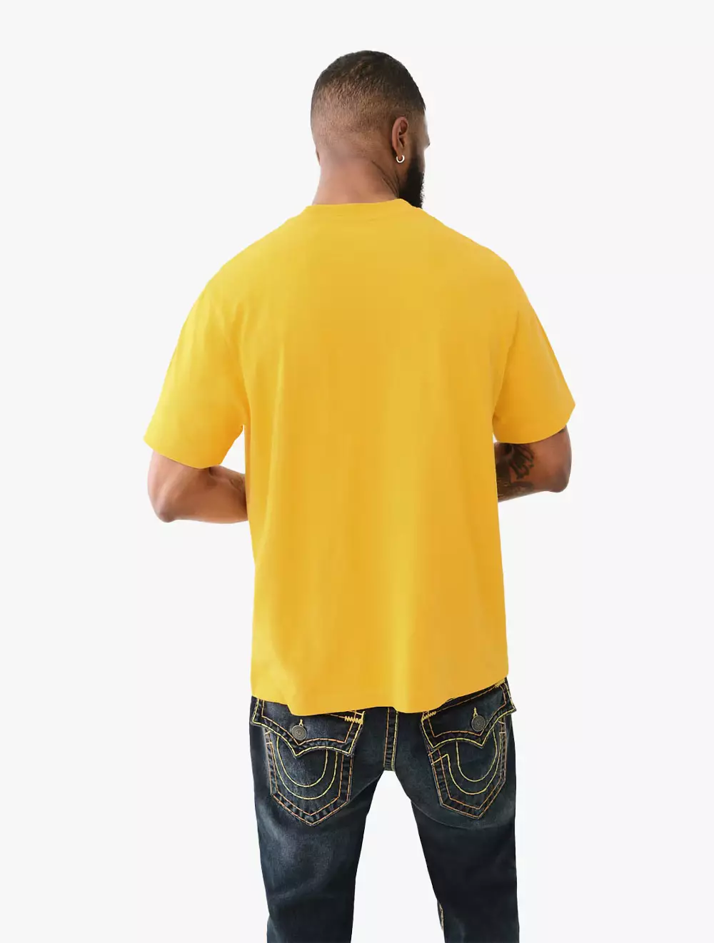 True Religion - Men T-Shirts - SS CROSS STITCH ARCH TEE - Citrus