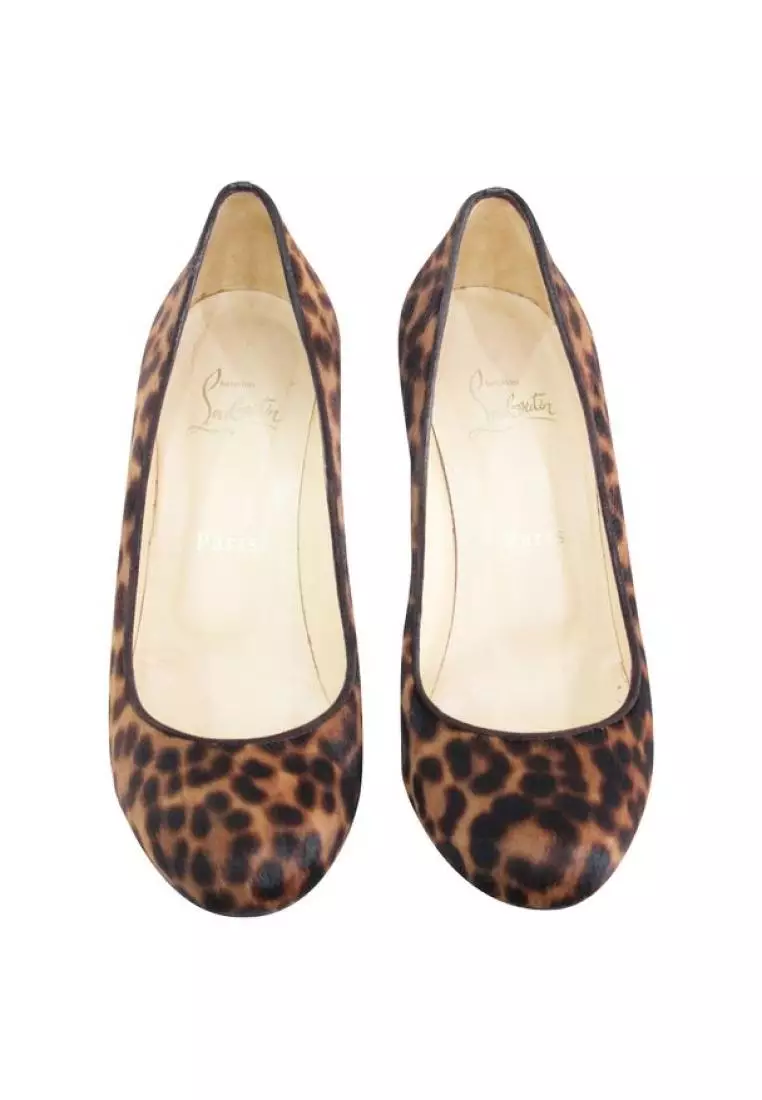 Christian louboutin clearance leopard wedges