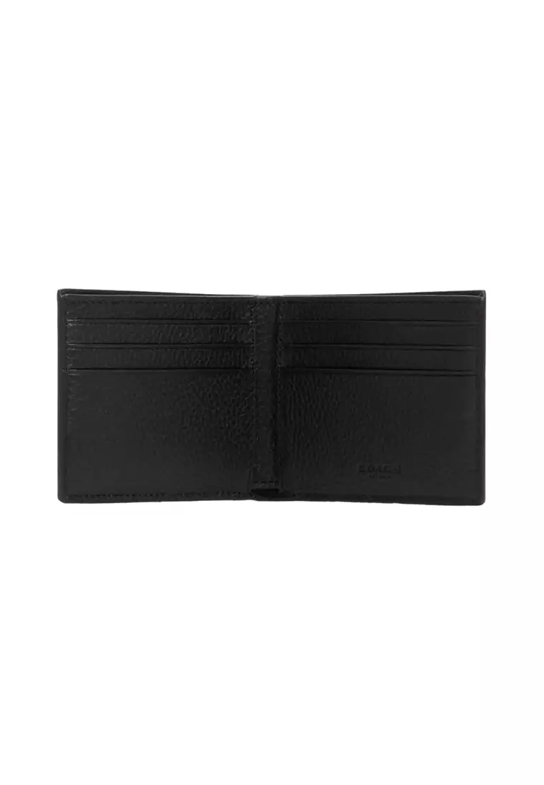 Slim Billfold Wallet With Varsity Stripe Black Saddle 3003
