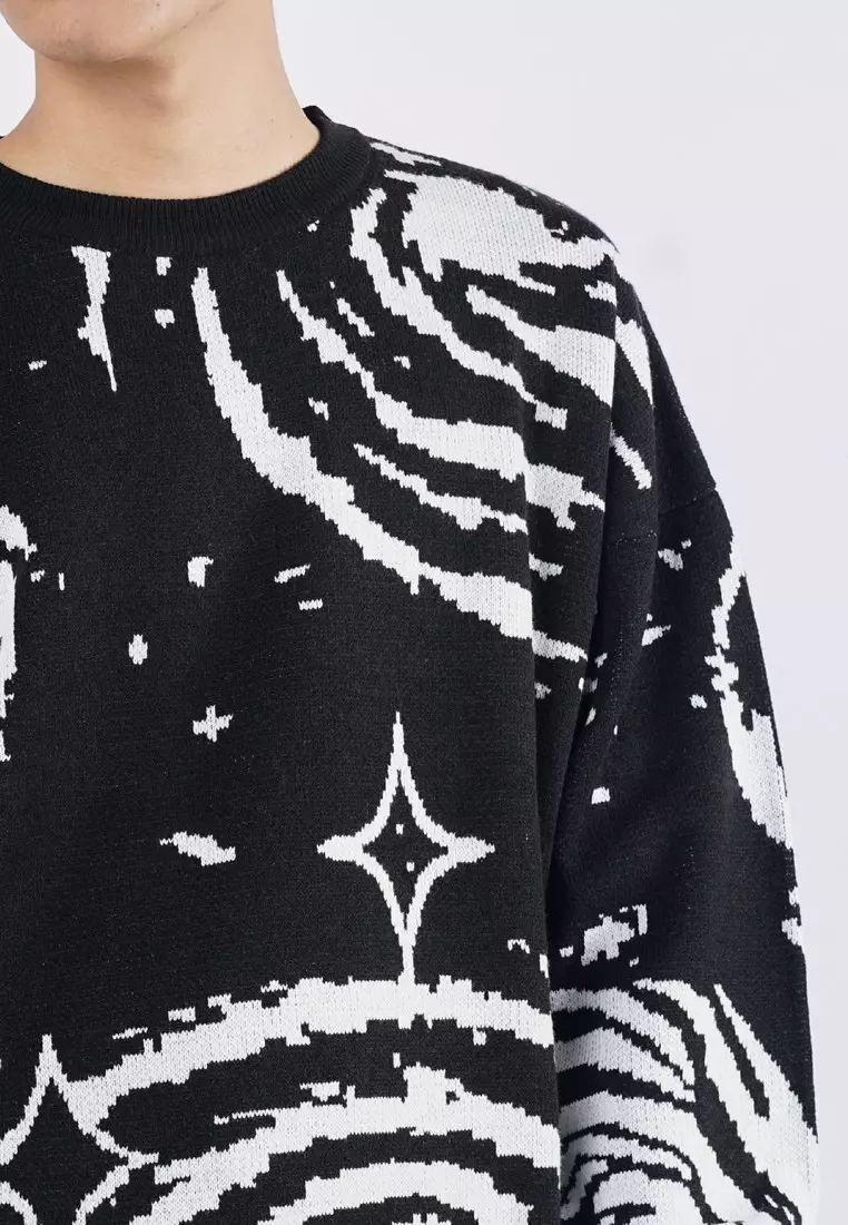 3Second Men's Knitted Jacket Crewneck Sweatshirt Regular Fit Acrylic Storm OL-020925