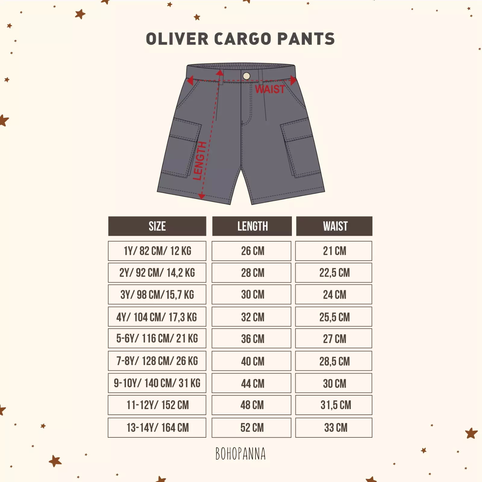 BOHOPANNA - OLIVER CARGO PANTS - CELANA PENDEK ANAK LAKI LAKI