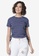 FabAlley blue Striped Drawstring Knit Crop T-shirt 41D07AA4E1CAACGS_1