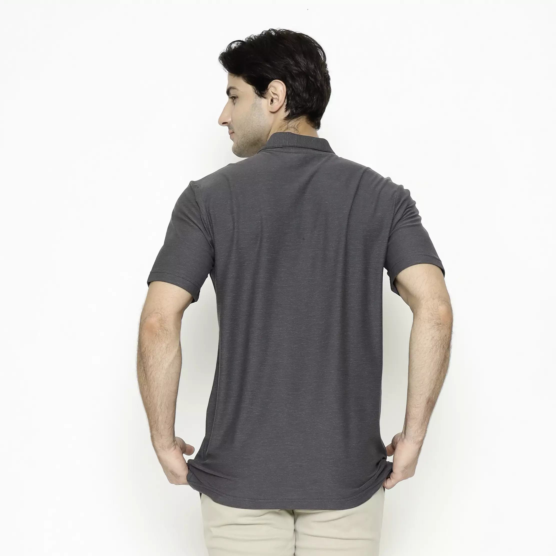 MAGINOT POLO SHIRT COTTON GREY STRIPE