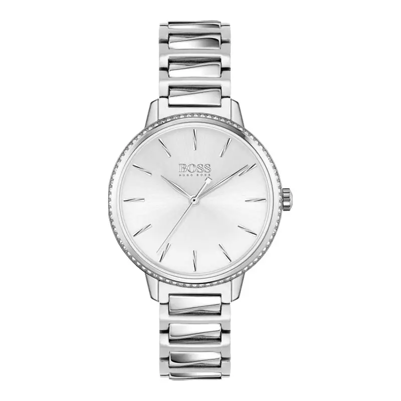 Jam Tangan Wanita Hugo Boss SignatureÂ 1502539 Ladies Silver Dial Stainless Steel Strap