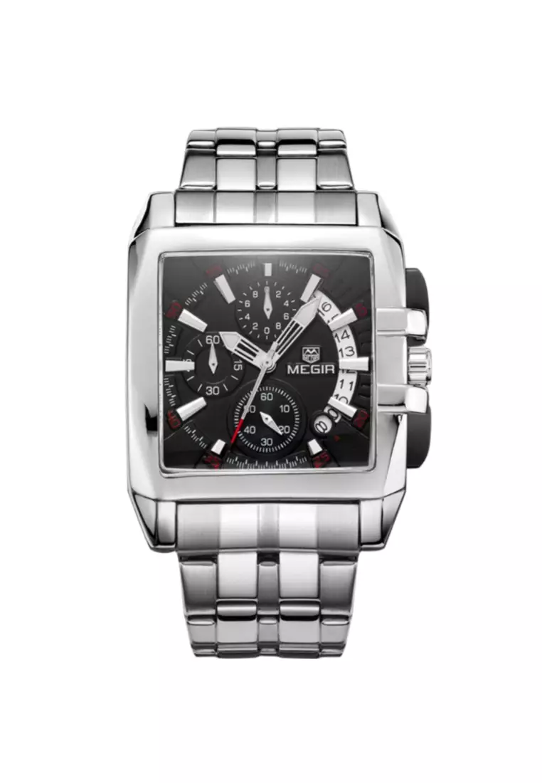 Men's Sports Outdoor Steel Strap Square Watch
