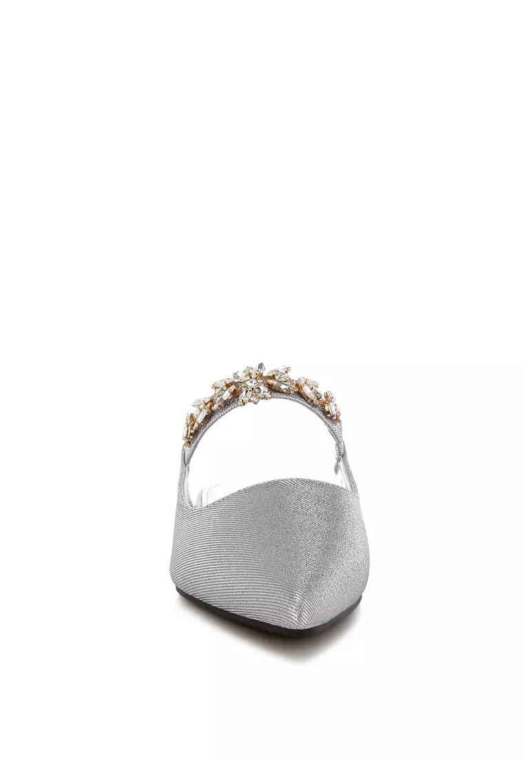 Sandal Tali Berlian Imitasi Glitter Warna Lilac