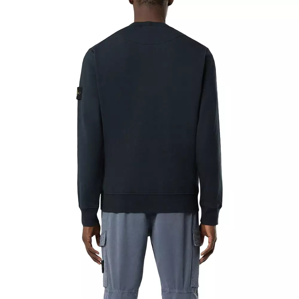 6100060 Organic Cotton Fleece Crewneck Sweatshirt with Raglan Sleeves Navy Blue