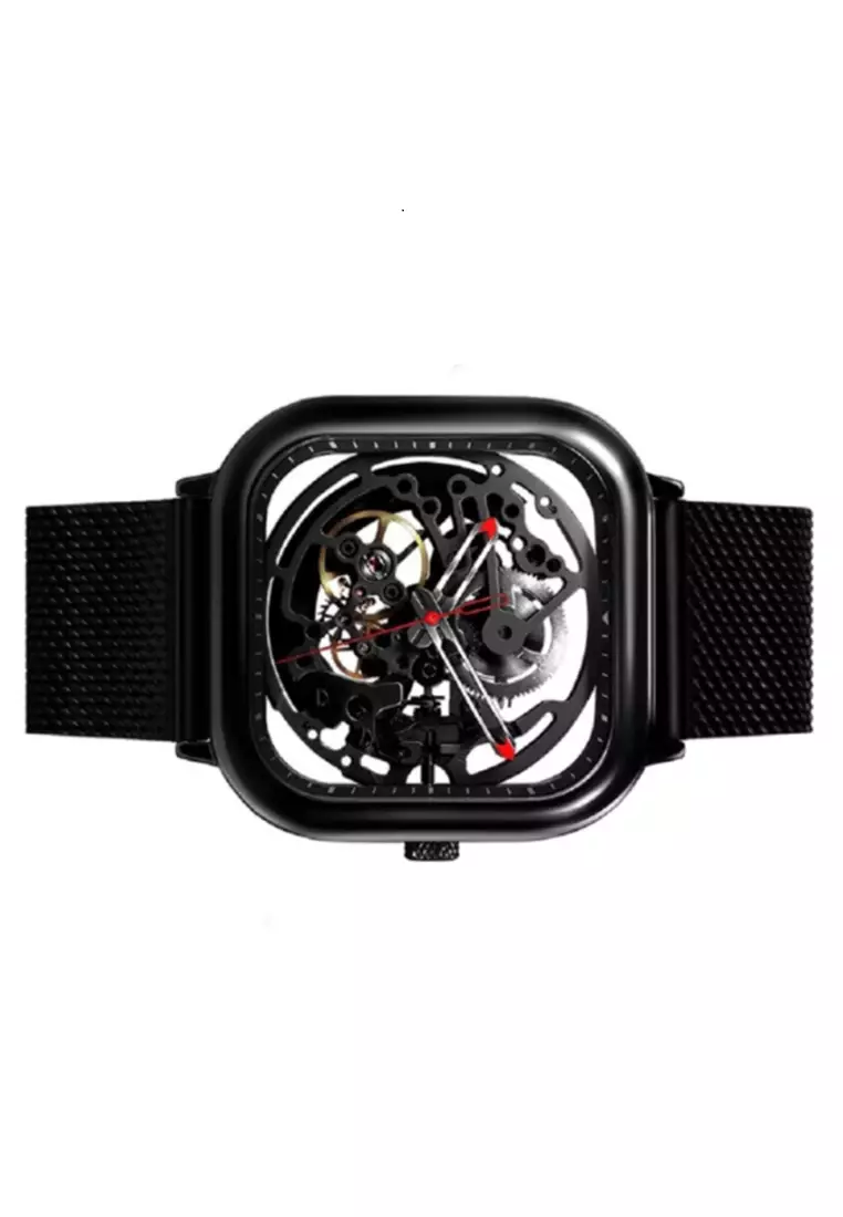 Jam Tangan Mechanical Pria Watch Skeleton Waterproof Strap Tali Material Stainless Steel BY01 ORIGINAL