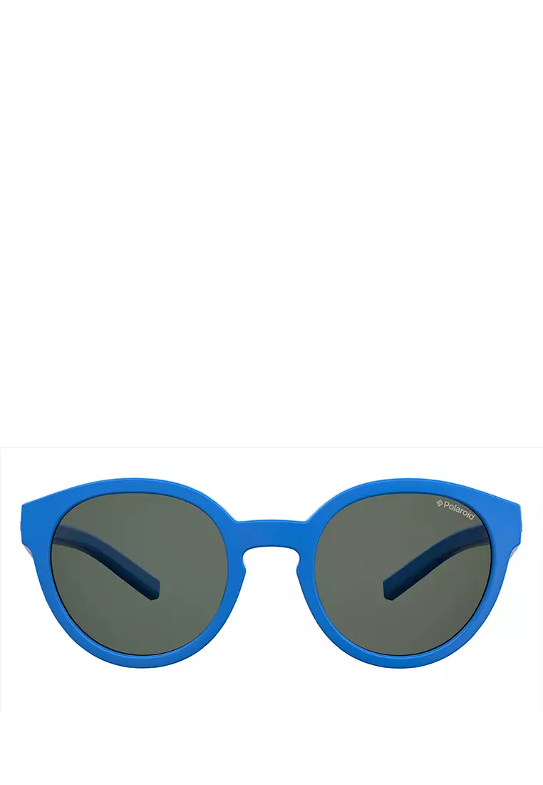 Polaroid Kids Sunglasses PLD 8019/S/SM-PJP-M9, ROUND / OVAL Shape with BLUE Color