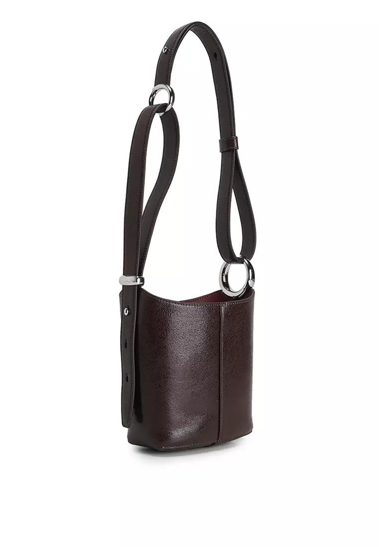 Halo Glazed Leather Mini Bucket Bag