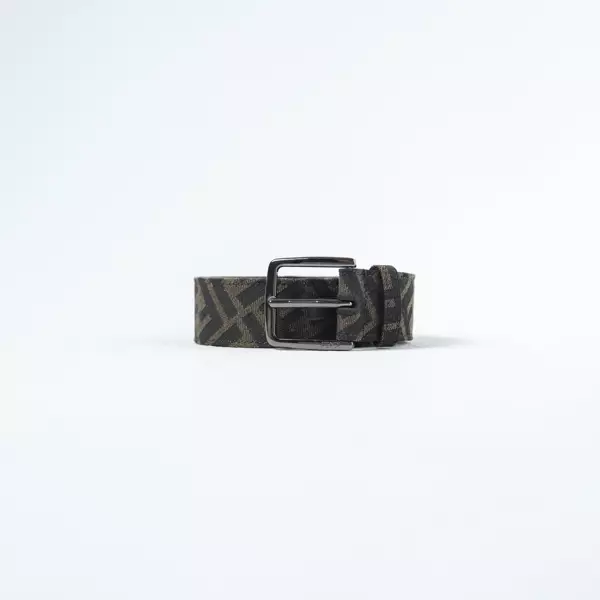 Ikat Pinggang FENDI FF MONOGRAM BLACK BROWN CANVAS BELT 100% ORIGINAL