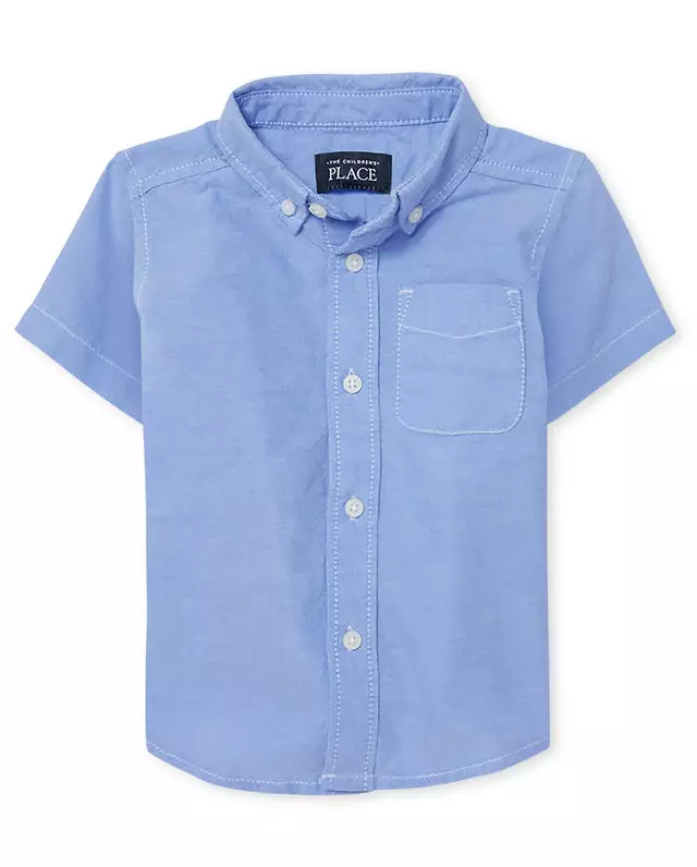 Boys Uniform Oxford Button Down Shirt - Kemeja Anak Laki (Biru)