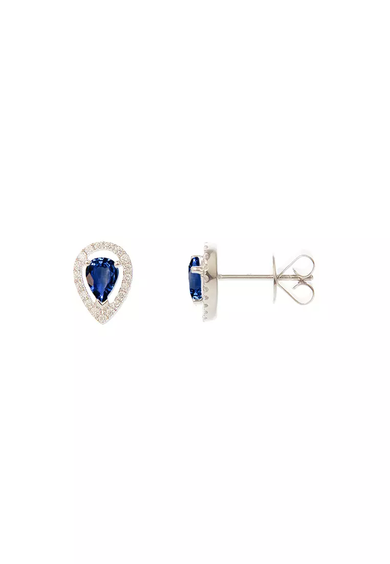 White sapphire online diamond earrings