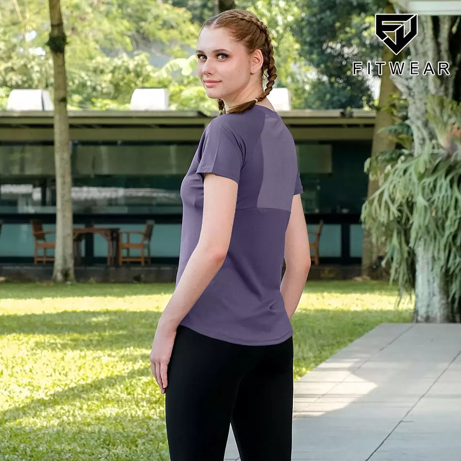 Fitwear - Kaos Olahraga Wanita GRITTE OVERSIZE DRYFIT BACK MESH - AMETHYST