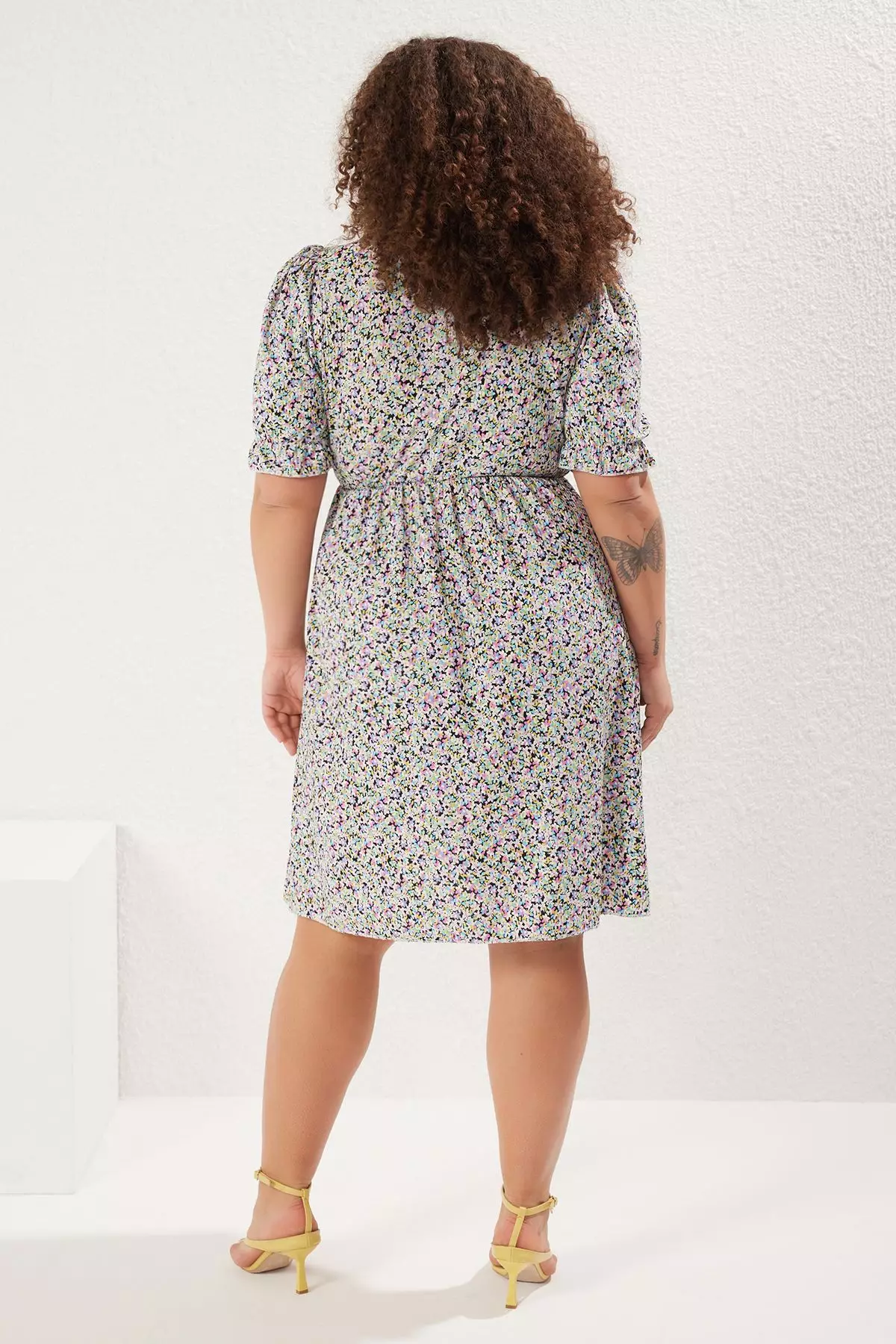 Plus Size Floral V-Neck Dress
