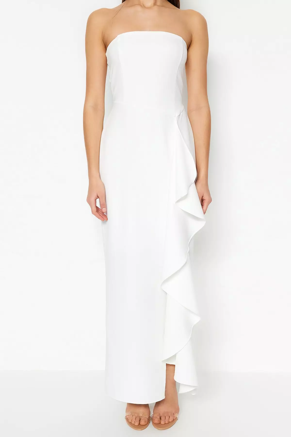 Ruffled Bridal Evening Dress