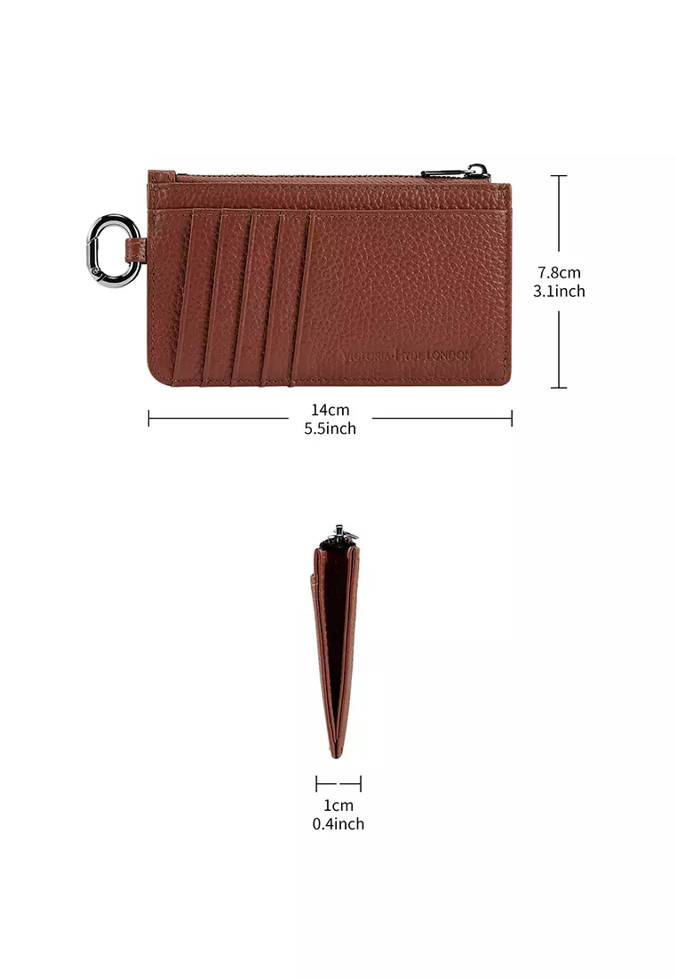 Jov 真皮卡包 小号拉链卡夹 10+卡位-焦糖色