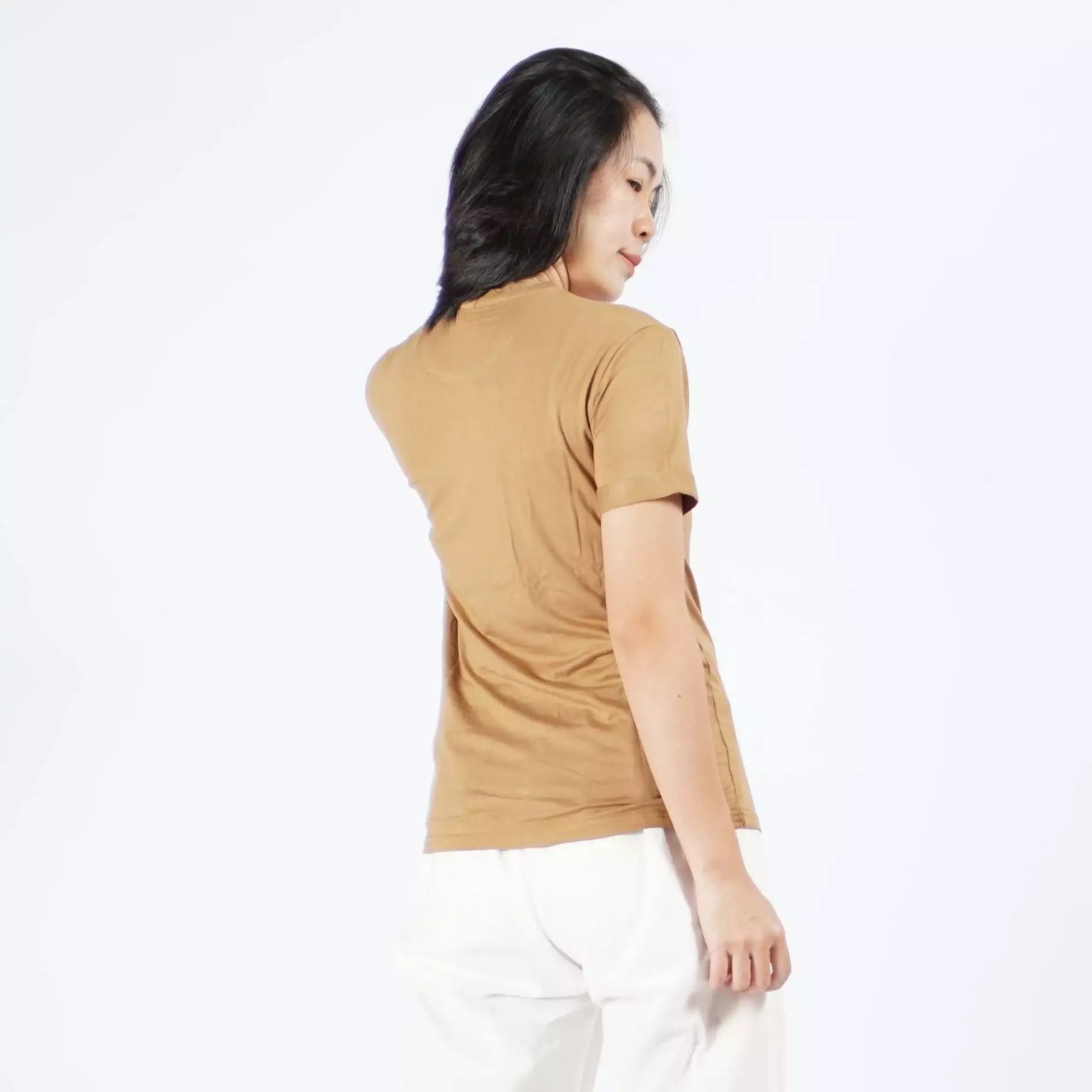  ALEXA TOP Kaos Wanita Lengan Pendek Casual TShirt Wanita - Coklat Tua