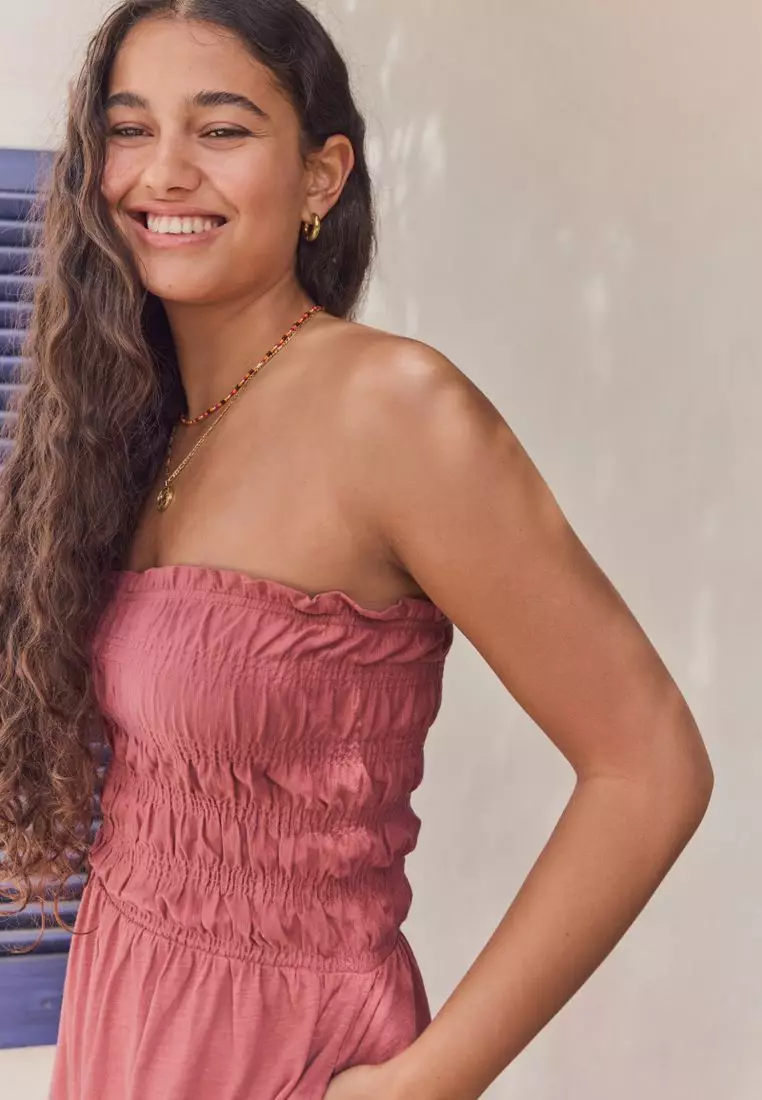 Bandeau Shirred 100% Cotton Playsuit