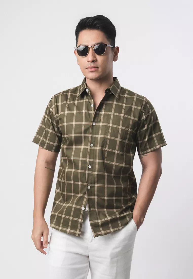 Roma Plaid Shirt Dark Green SS