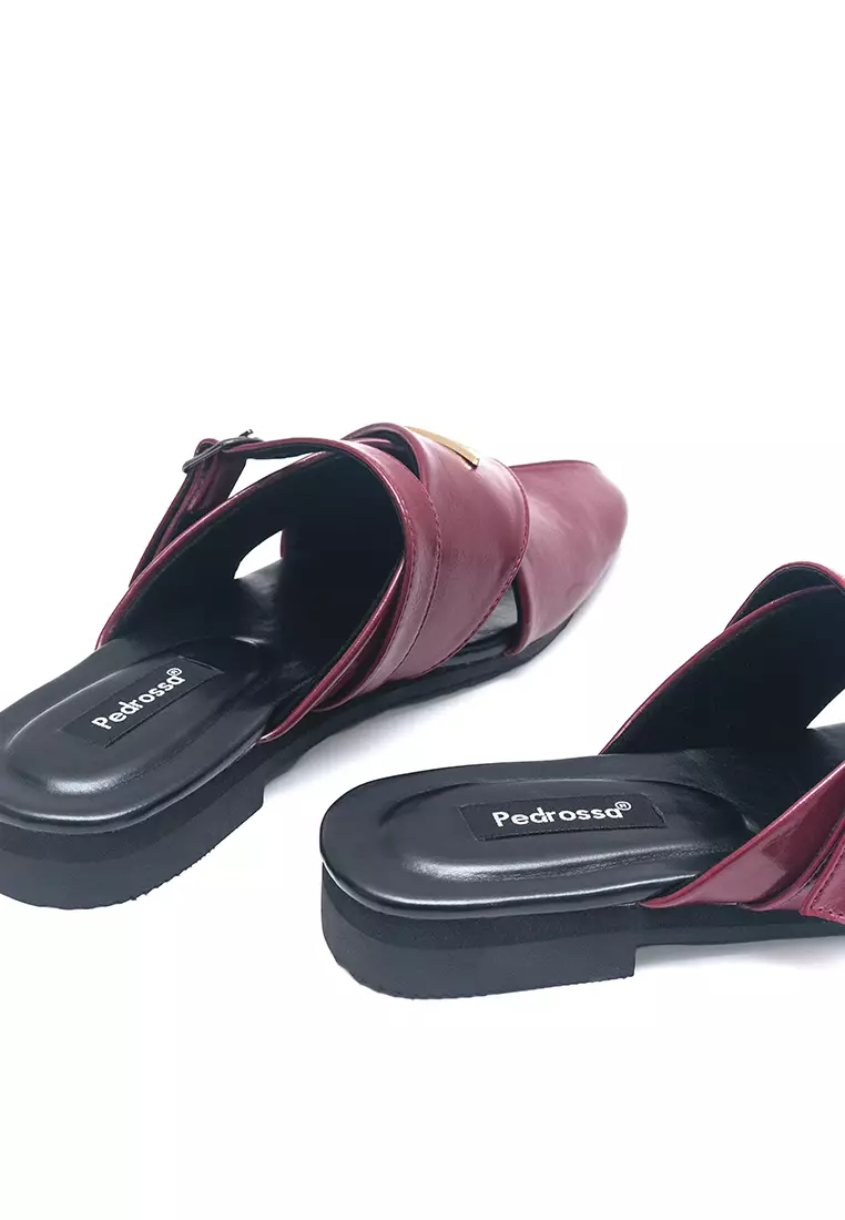 Alana Mules Sandal in Maroon