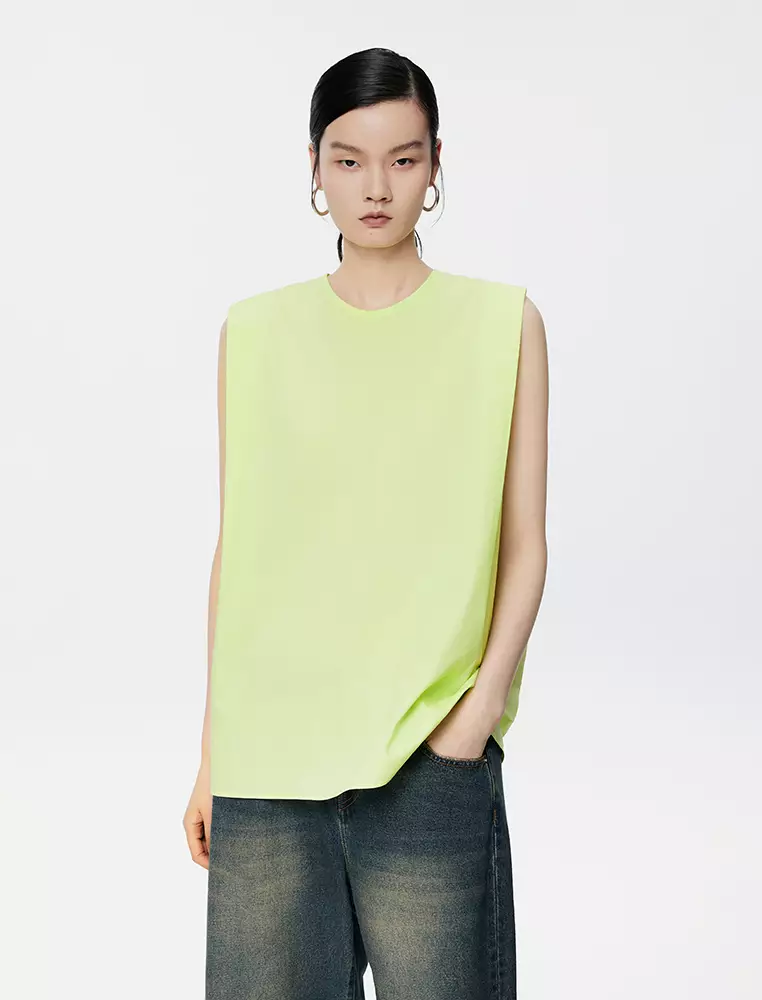 Loose Fit Round Neck Sleeveless Top