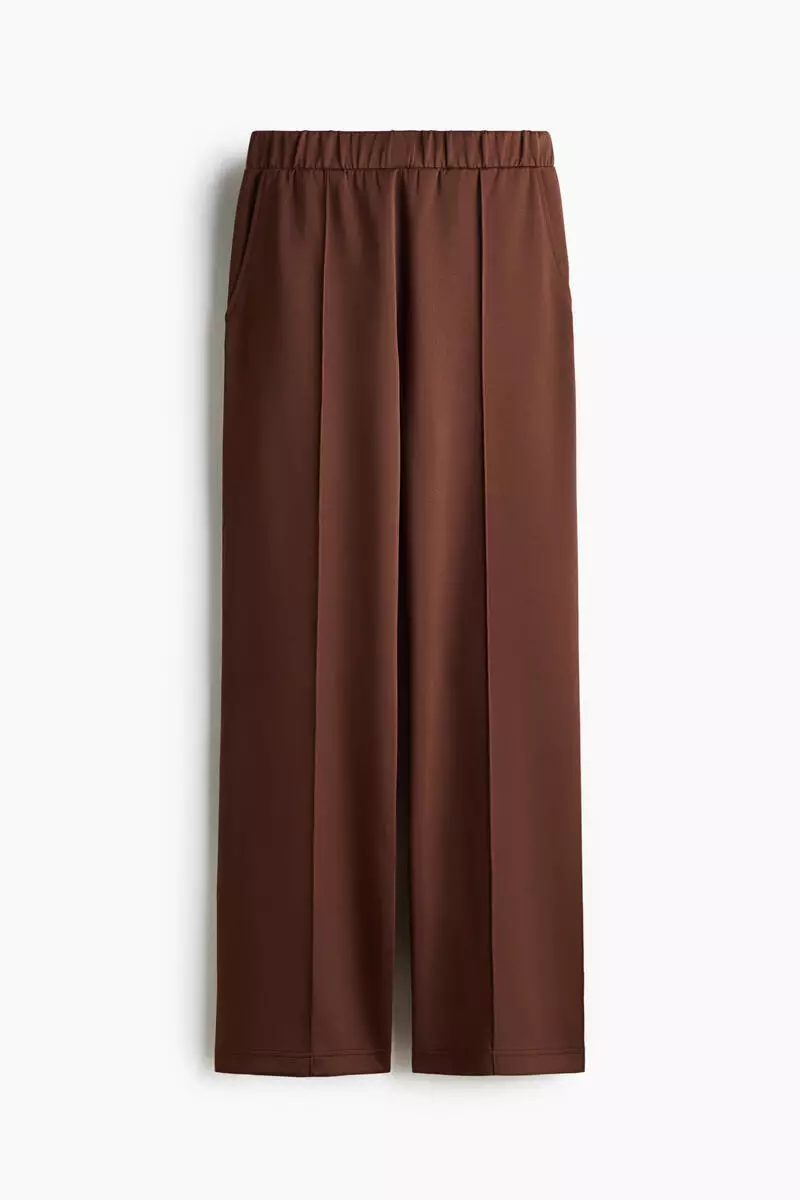Crease-front pull-on trousers