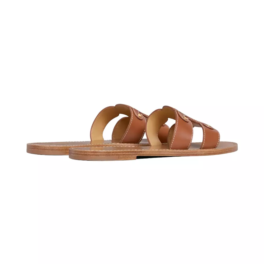 Jual Celine Celine Triomphe Sandals Flat Calfskin Tan Original