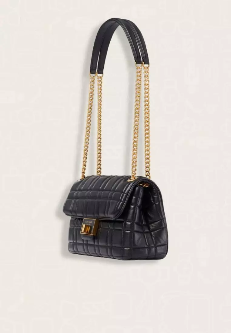 Kate Spade Evelyn Quilted Medium Convertible Shoulder Bag Black
