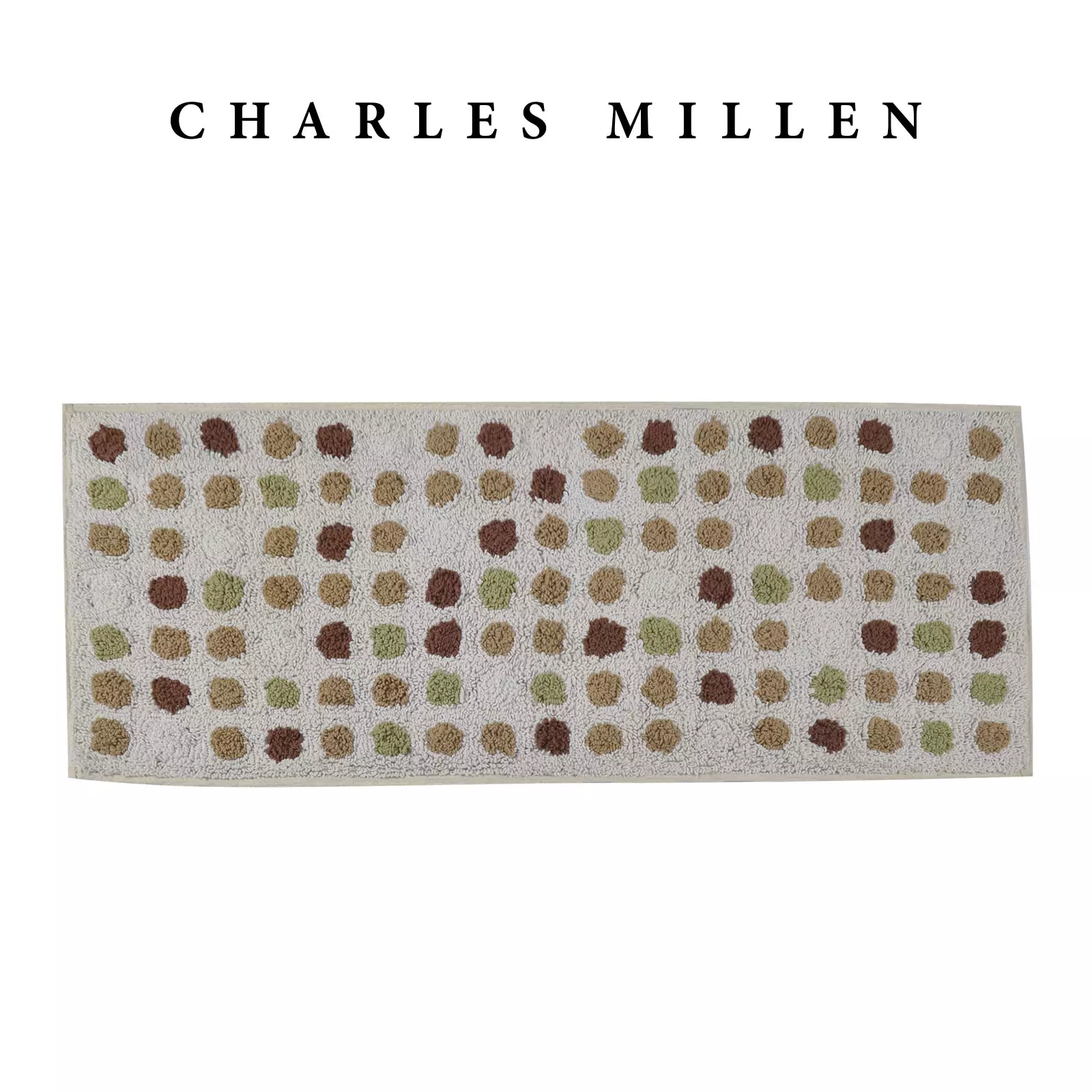 Charles Millen BR-461 ( L )  Polka Dot Tufted Mat/ Bath Mat Mat 50 x 120cm 1.028kg