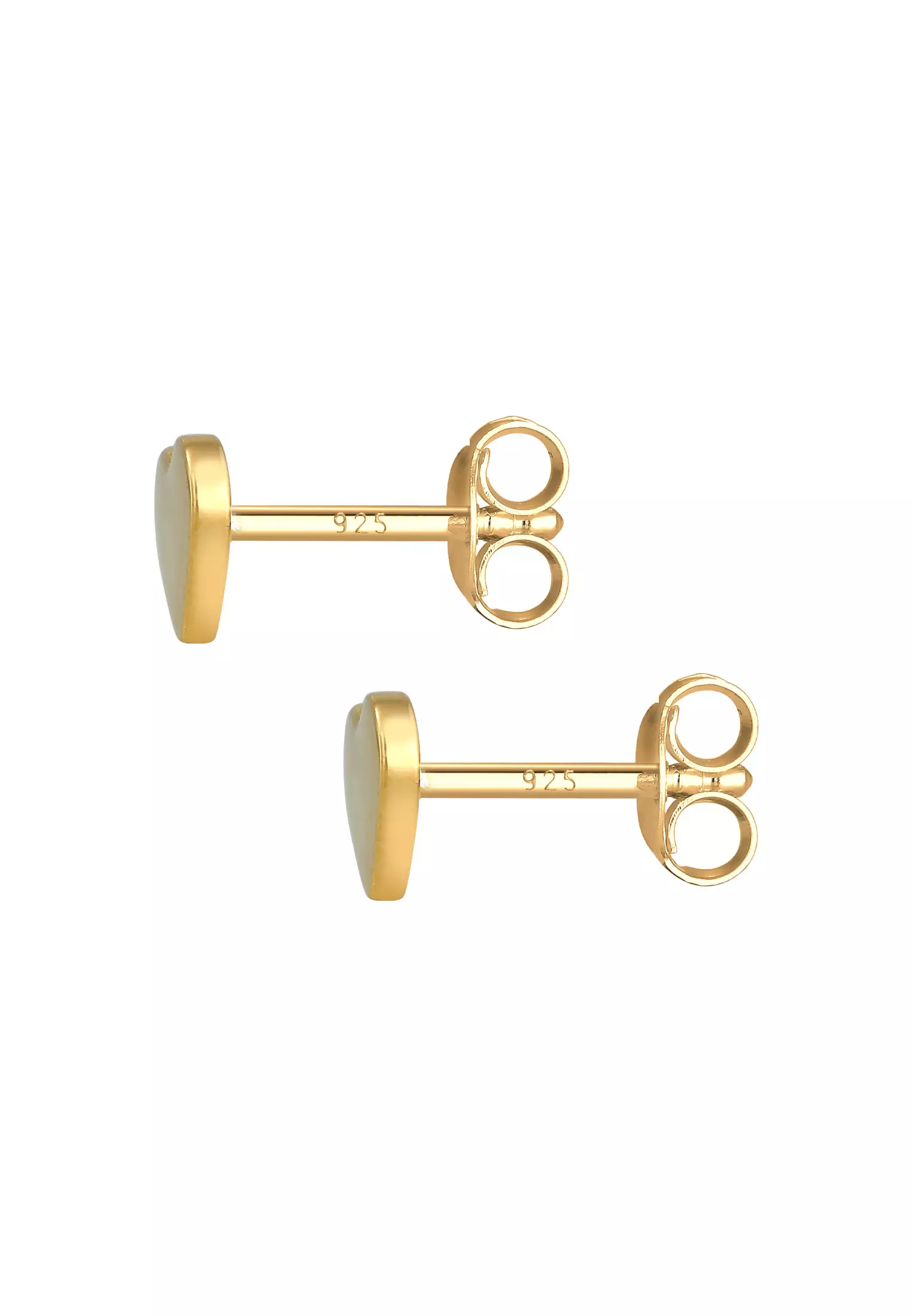 Jewelry Set Heart Pendant Stud Earrings Basic Gold Plated