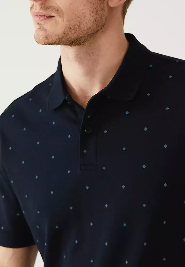 Jual Marks Spencer Pure Cotton Geometric Polo Shirt Original Zalora Indonesia