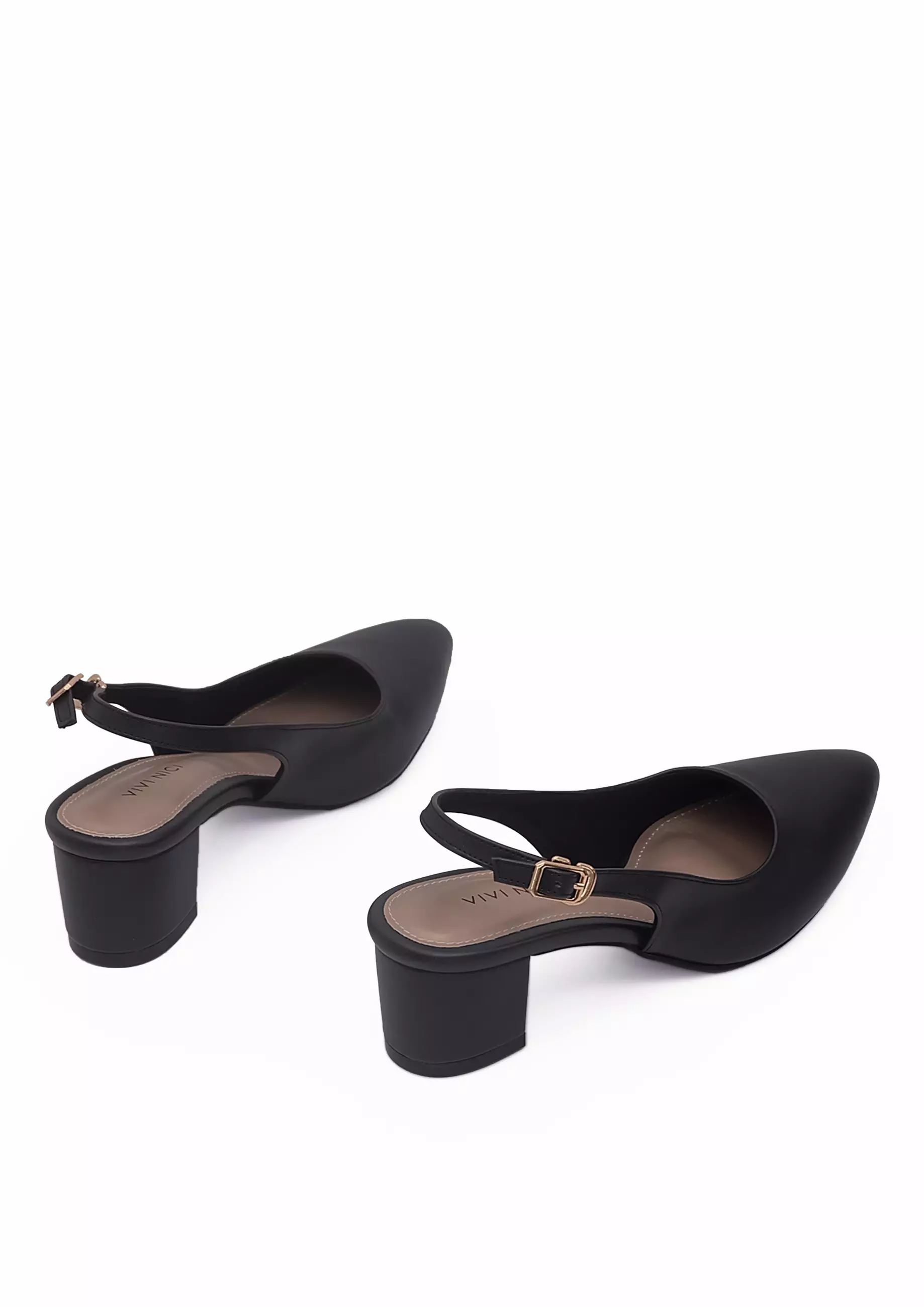 VIVI NICI - Selena Sepatu Sandal Mules Hak 5 cm Black Solid