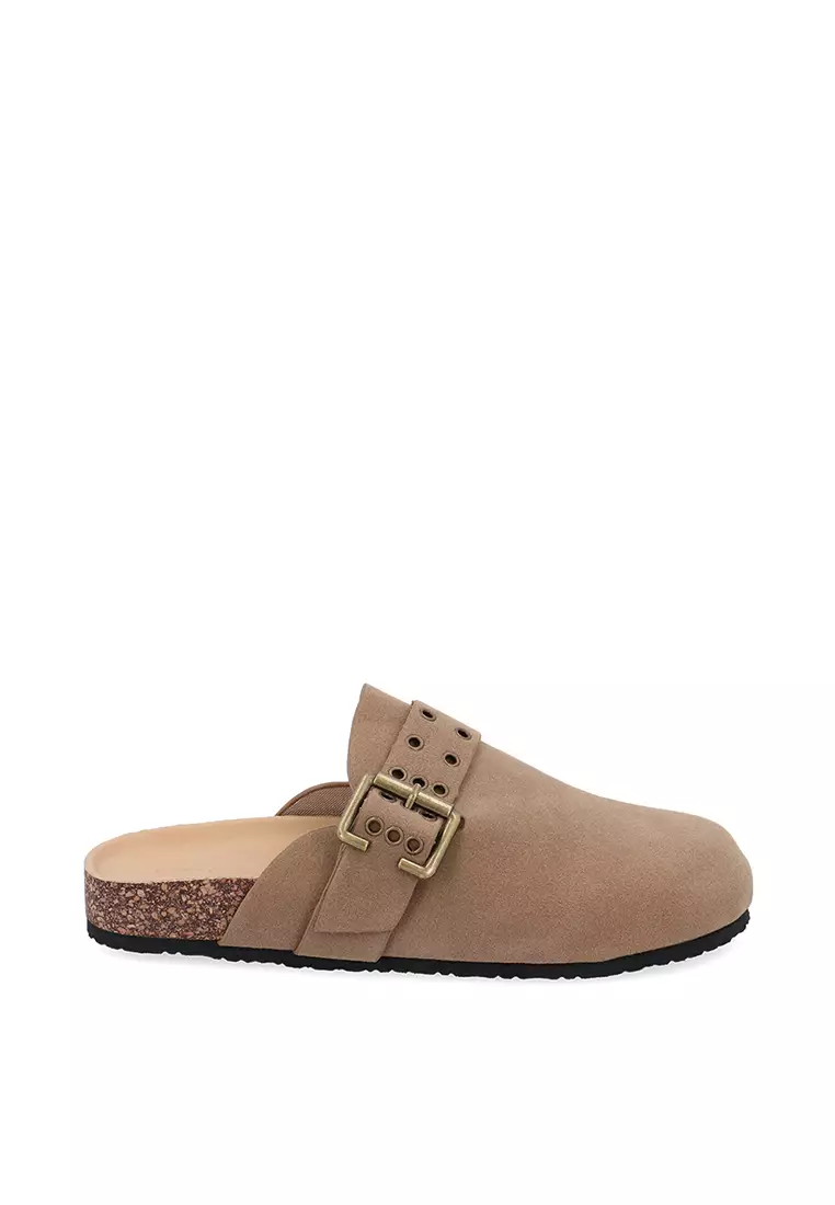 Discount on Carlo Rino  shoes - SKU: Taupe Meadow Buckled Mules
