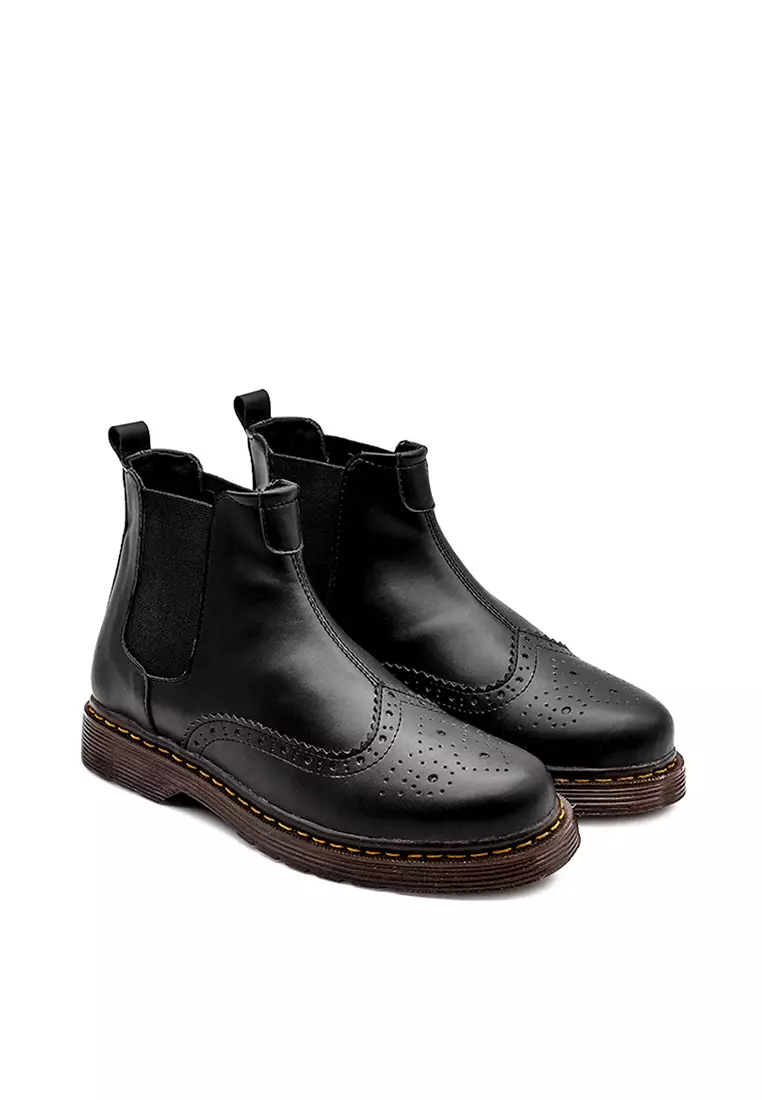 Lvnatica Alvaro Black Gum Slip On Boots Shoes