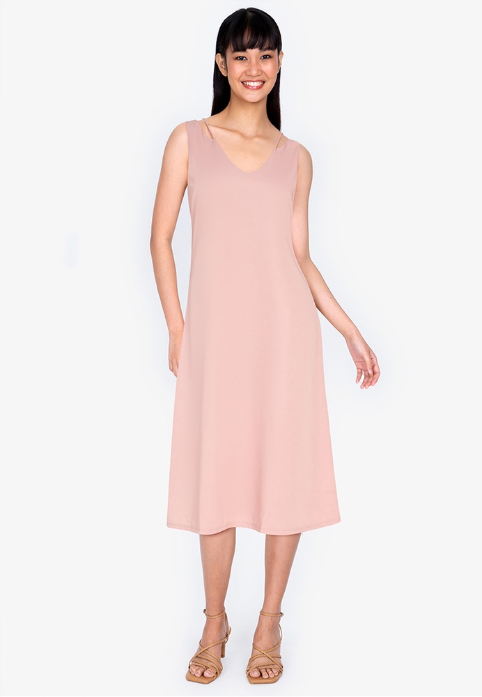 Buy ZALORA BASICS Ribbon Tie Back Dress Online ZALORA Malaysia