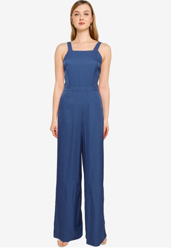 MISSGUIDED blue Pinafore Style Jumpsuit 9D037AAAF6C5D4GS_1