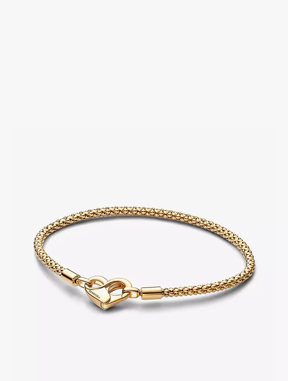 Studded chain 14k gold-plated bracelet with heart clasp